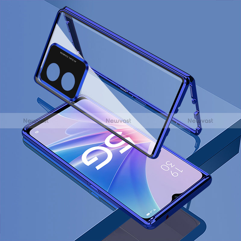 Luxury Aluminum Metal Frame Mirror Cover Case 360 Degrees for Oppo A1 Pro 5G