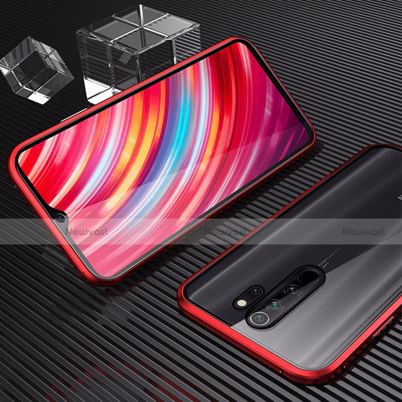 Luxury Aluminum Metal Frame Mirror Cover Case 360 Degrees for Oppo A11X Red