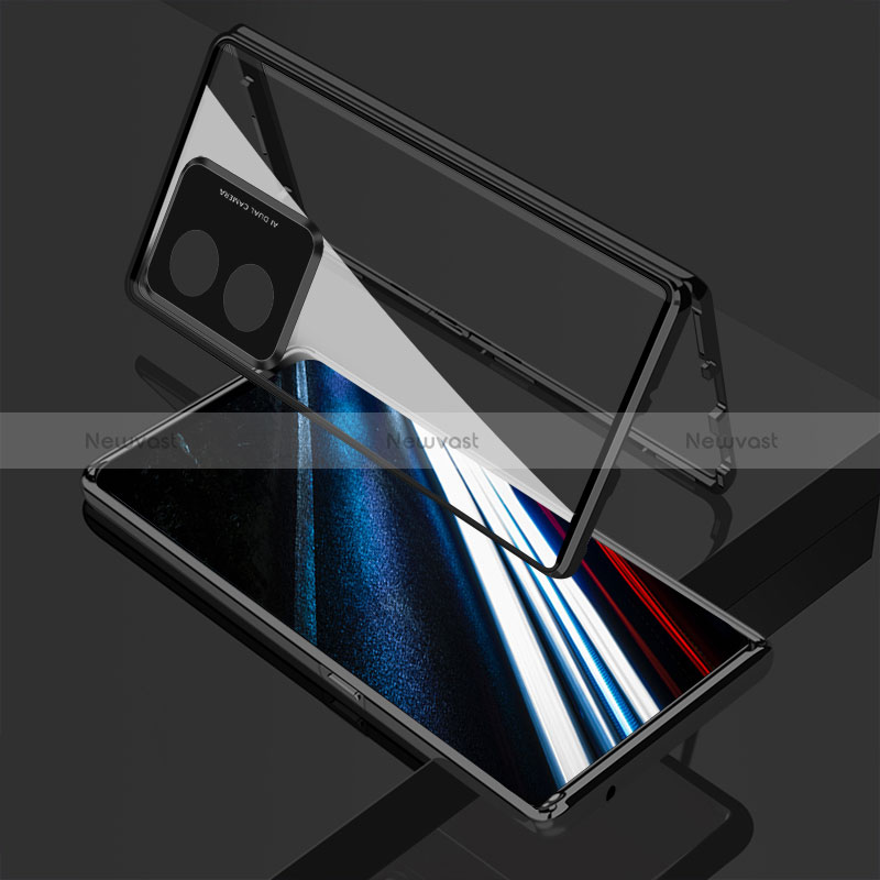Luxury Aluminum Metal Frame Mirror Cover Case 360 Degrees for Oppo A18