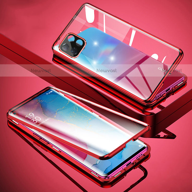 Luxury Aluminum Metal Frame Mirror Cover Case 360 Degrees for Oppo A72 5G