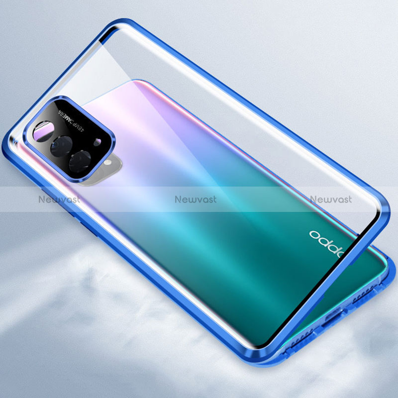 Luxury Aluminum Metal Frame Mirror Cover Case 360 Degrees for Oppo A74 5G