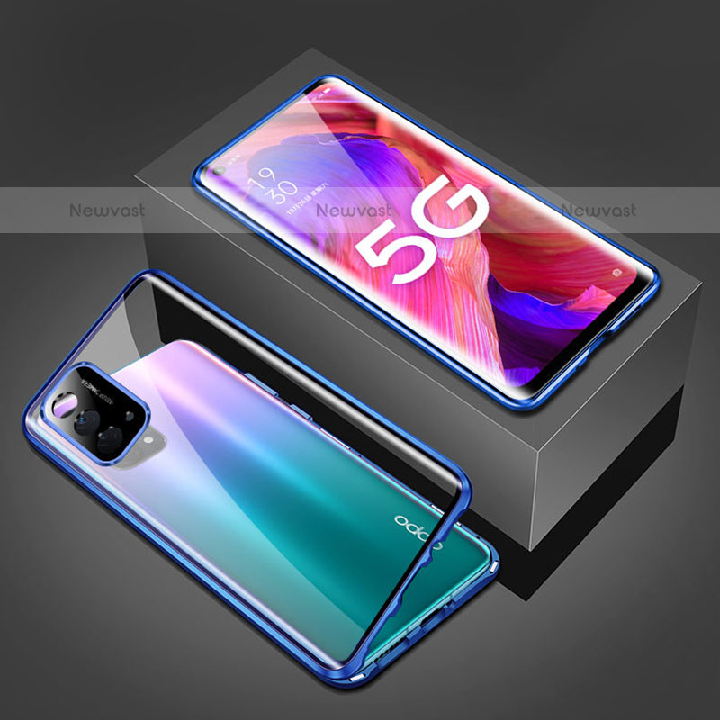 Luxury Aluminum Metal Frame Mirror Cover Case 360 Degrees for Oppo A93 5G