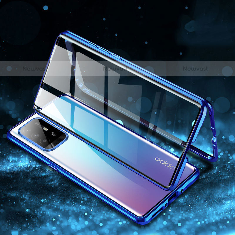 Luxury Aluminum Metal Frame Mirror Cover Case 360 Degrees for Oppo A94 5G