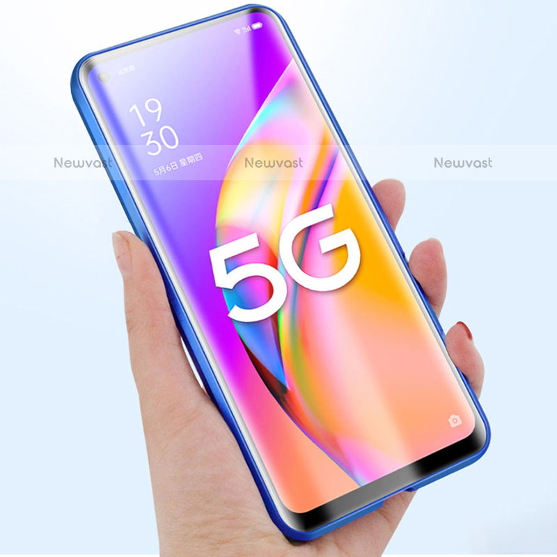 Luxury Aluminum Metal Frame Mirror Cover Case 360 Degrees for Oppo F19 Pro+ Plus 5G