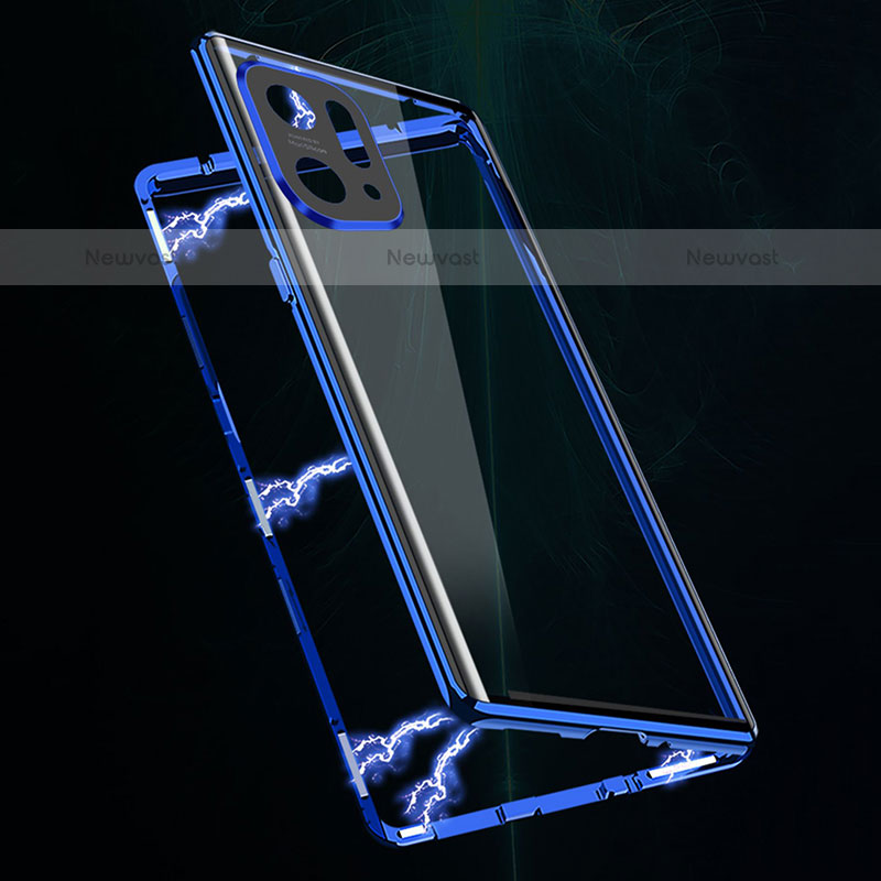 Luxury Aluminum Metal Frame Mirror Cover Case 360 Degrees for Oppo Find X5 Pro 5G