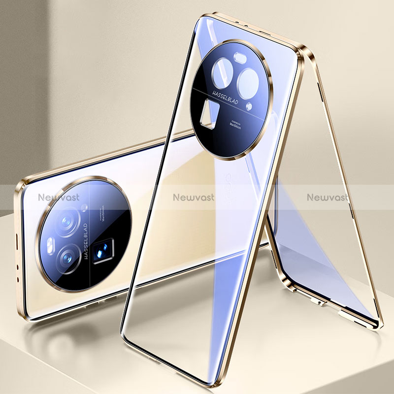 Luxury Aluminum Metal Frame Mirror Cover Case 360 Degrees for Oppo Find X6 Pro 5G