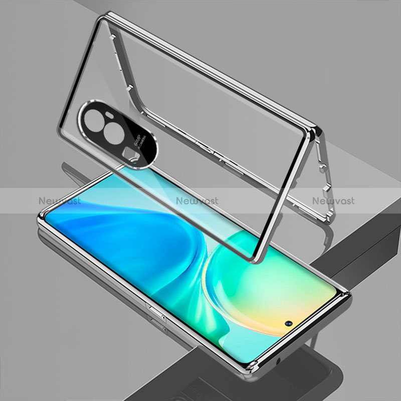 Luxury Aluminum Metal Frame Mirror Cover Case 360 Degrees for Oppo Reno10 Pro+ Plus 5G