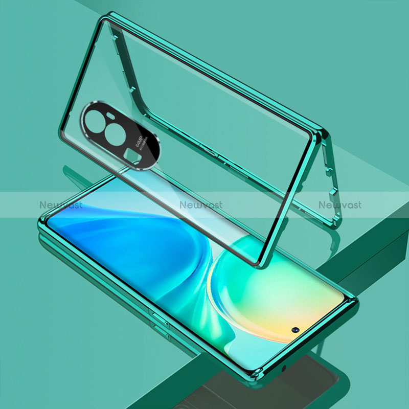 Luxury Aluminum Metal Frame Mirror Cover Case 360 Degrees for Oppo Reno10 Pro+ Plus 5G