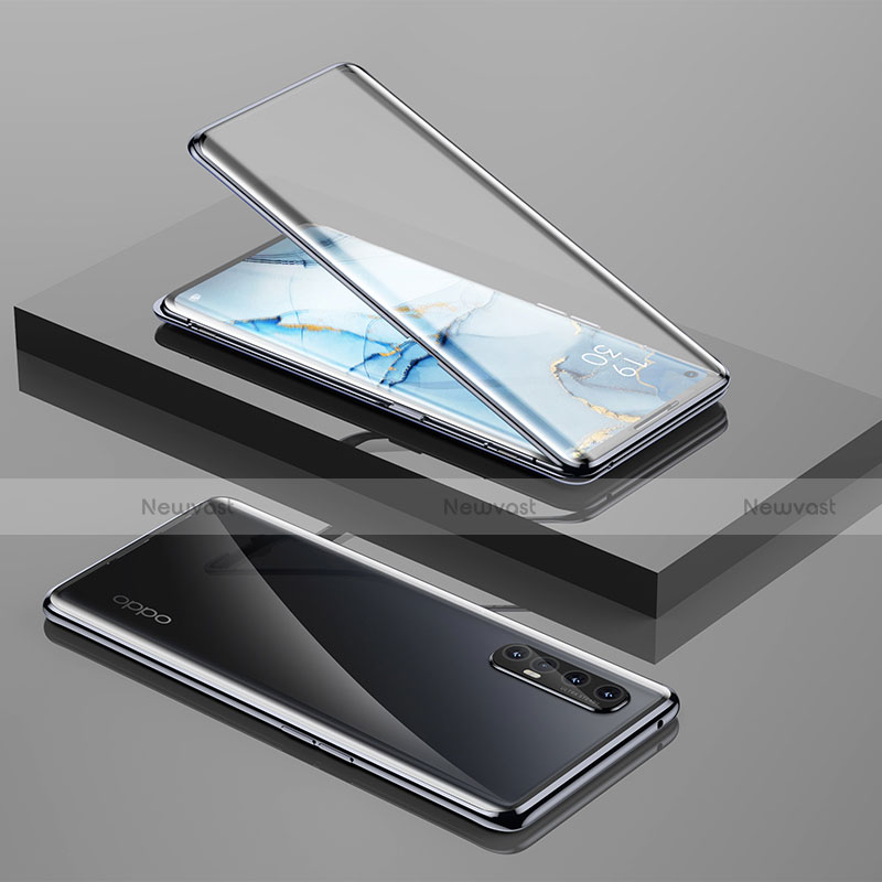 Luxury Aluminum Metal Frame Mirror Cover Case 360 Degrees for Oppo Reno3 Pro