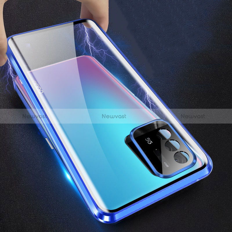 Luxury Aluminum Metal Frame Mirror Cover Case 360 Degrees for Oppo Reno5 Z 5G