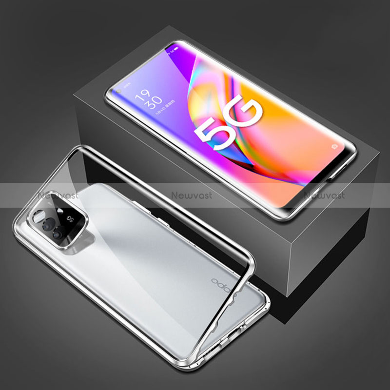 Luxury Aluminum Metal Frame Mirror Cover Case 360 Degrees for Oppo Reno5 Z 5G