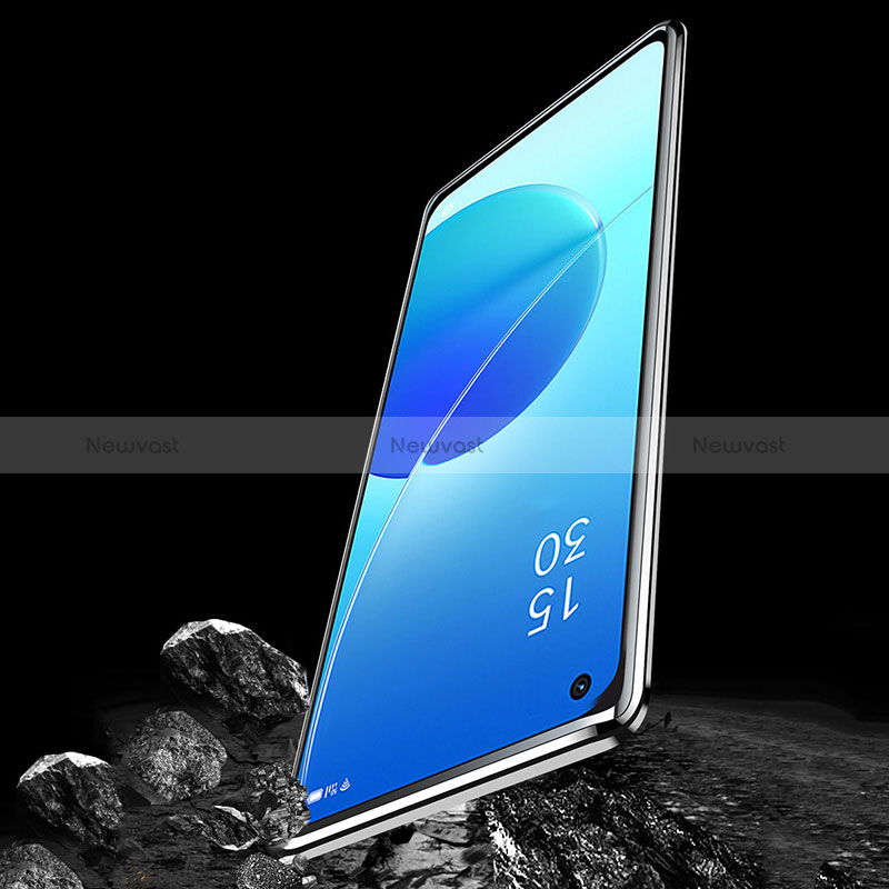 Luxury Aluminum Metal Frame Mirror Cover Case 360 Degrees for Oppo Reno6 5G