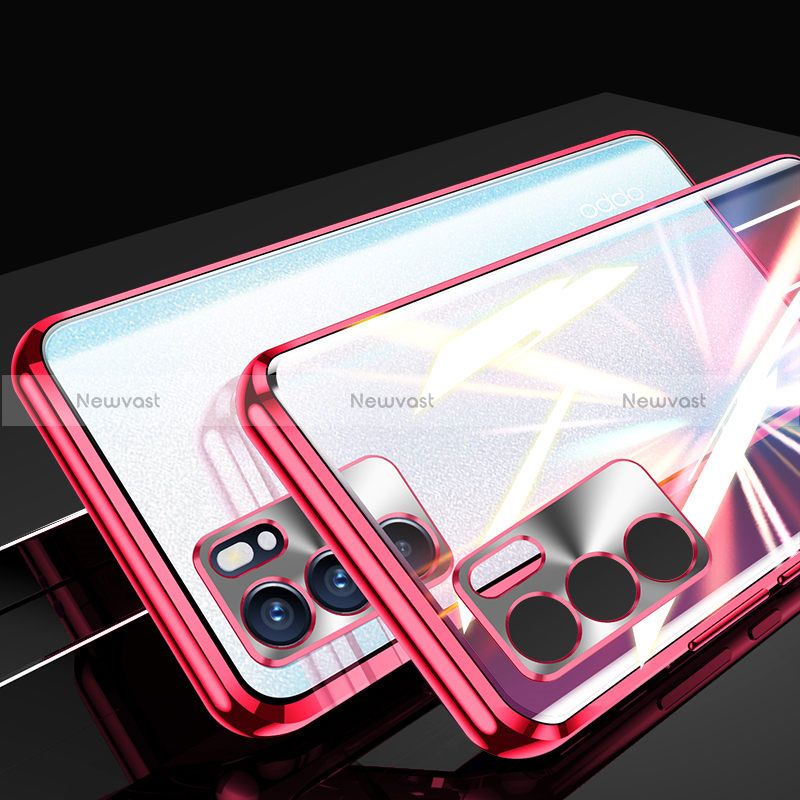 Luxury Aluminum Metal Frame Mirror Cover Case 360 Degrees for Oppo Reno6 Pro 5G India