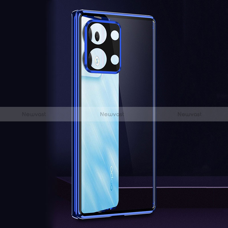 Luxury Aluminum Metal Frame Mirror Cover Case 360 Degrees for Oppo Reno9 Pro 5G