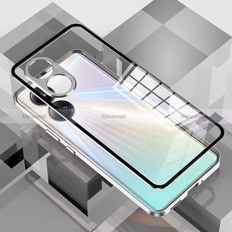 Luxury Aluminum Metal Frame Mirror Cover Case 360 Degrees for Realme 10 Pro+ Plus 5G