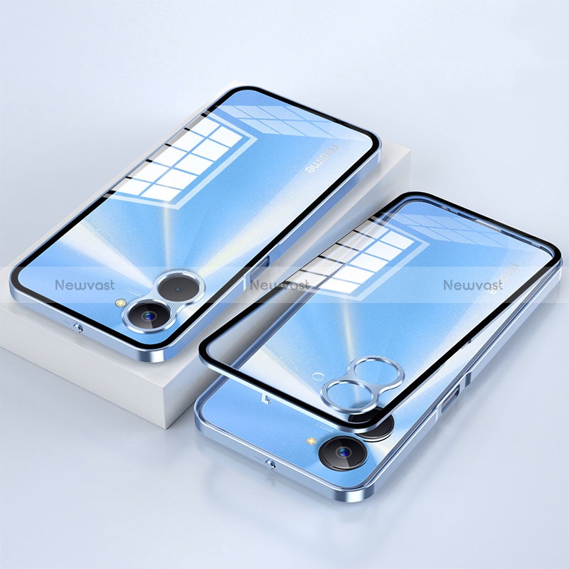 Luxury Aluminum Metal Frame Mirror Cover Case 360 Degrees for Realme 10S 5G