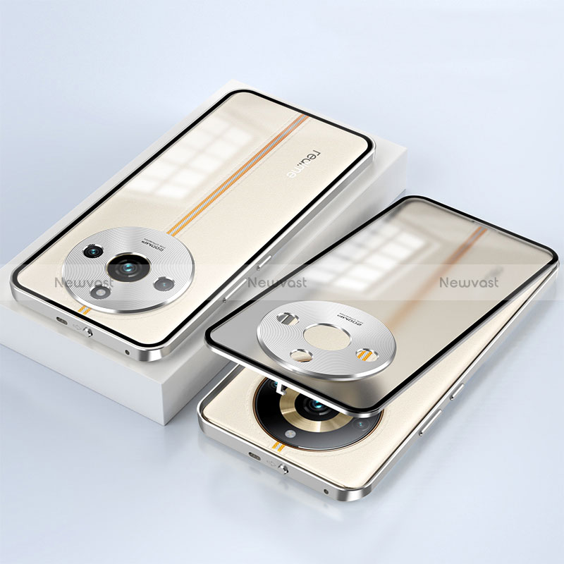 Luxury Aluminum Metal Frame Mirror Cover Case 360 Degrees for Realme 11 Pro 5G