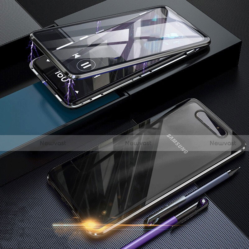 Luxury Aluminum Metal Frame Mirror Cover Case 360 Degrees for Samsung Galaxy A90 4G