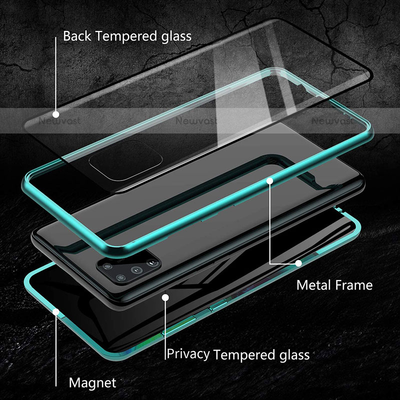 Luxury Aluminum Metal Frame Mirror Cover Case 360 Degrees for Samsung Galaxy M31