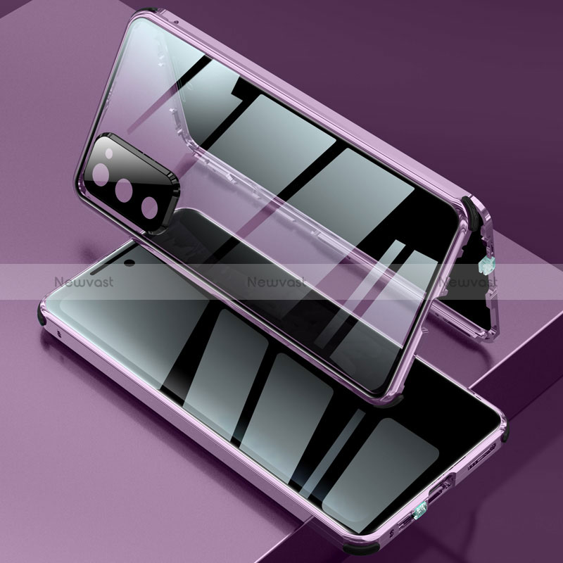 Luxury Aluminum Metal Frame Mirror Cover Case 360 Degrees for Samsung Galaxy S20 FE 4G