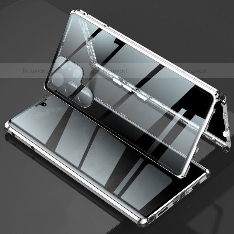 Luxury Aluminum Metal Frame Mirror Cover Case 360 Degrees for Samsung Galaxy S21 Ultra 5G