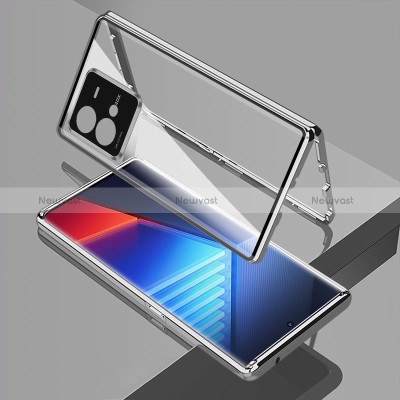 Luxury Aluminum Metal Frame Mirror Cover Case 360 Degrees for Vivo iQOO 10 Pro 5G