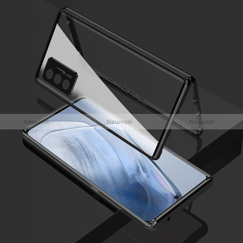 Luxury Aluminum Metal Frame Mirror Cover Case 360 Degrees for Vivo iQOO 7 India 5G