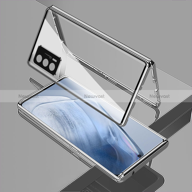 Luxury Aluminum Metal Frame Mirror Cover Case 360 Degrees for Vivo iQOO 7 India 5G