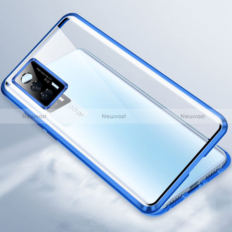 Luxury Aluminum Metal Frame Mirror Cover Case 360 Degrees for Vivo iQOO 7 India 5G