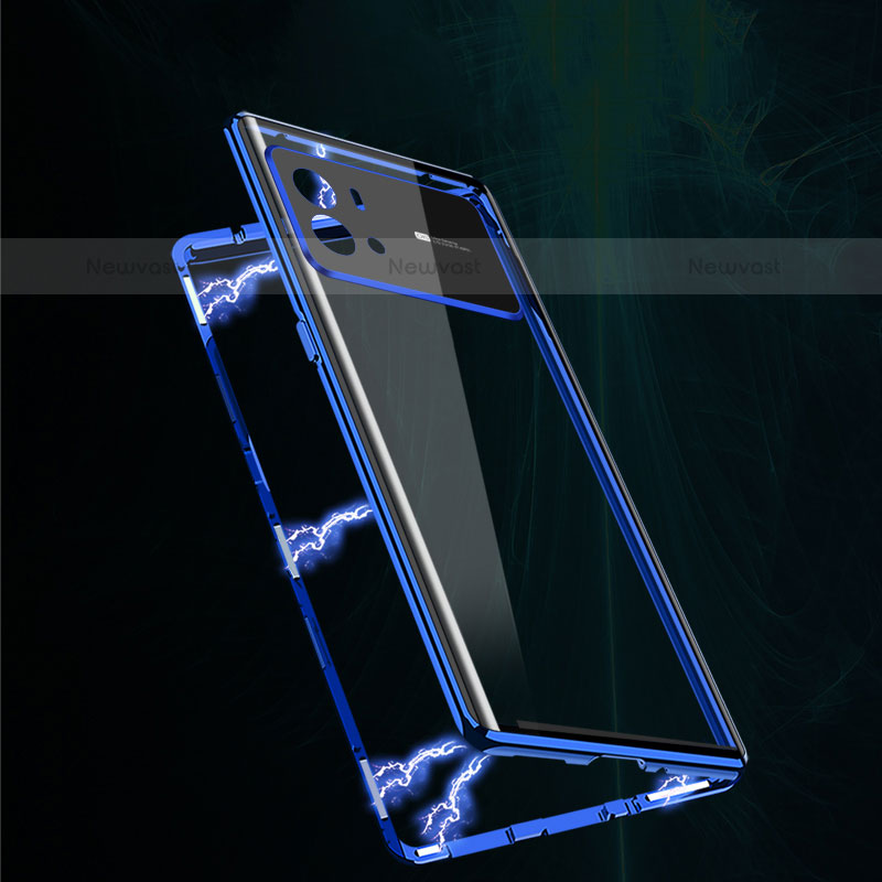 Luxury Aluminum Metal Frame Mirror Cover Case 360 Degrees for Vivo iQOO 9 Pro 5G