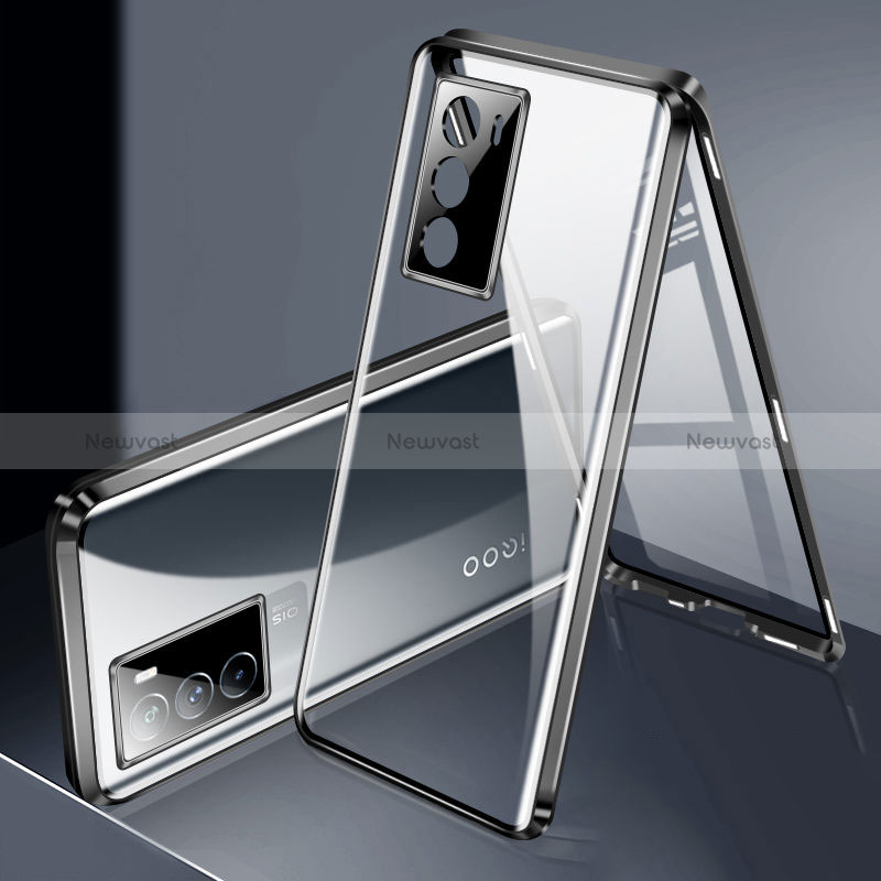 Luxury Aluminum Metal Frame Mirror Cover Case 360 Degrees for Vivo iQOO 9 SE 5G