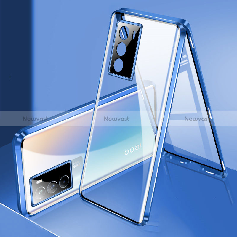 Luxury Aluminum Metal Frame Mirror Cover Case 360 Degrees for Vivo iQOO 9 SE 5G