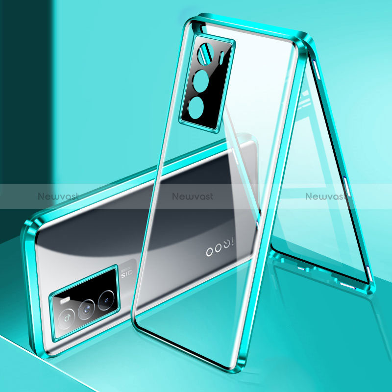 Luxury Aluminum Metal Frame Mirror Cover Case 360 Degrees for Vivo iQOO 9 SE 5G