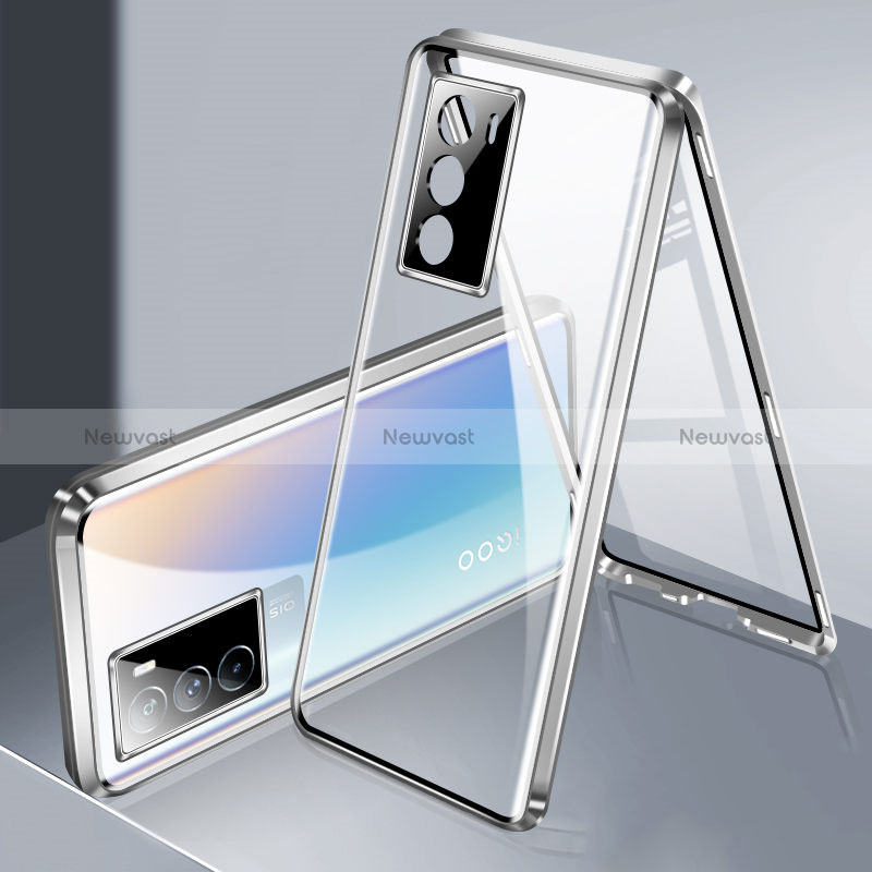 Luxury Aluminum Metal Frame Mirror Cover Case 360 Degrees for Vivo iQOO 9 SE 5G