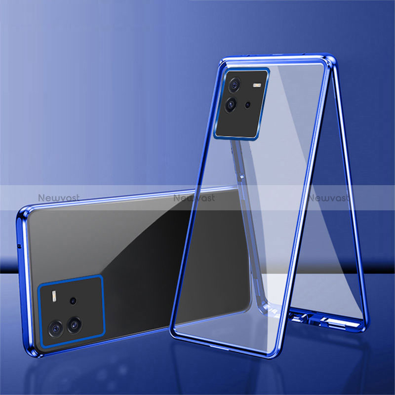 Luxury Aluminum Metal Frame Mirror Cover Case 360 Degrees for Vivo iQOO Neo6 SE 5G