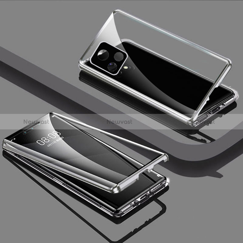 Luxury Aluminum Metal Frame Mirror Cover Case 360 Degrees for Vivo iQOO U3 5G
