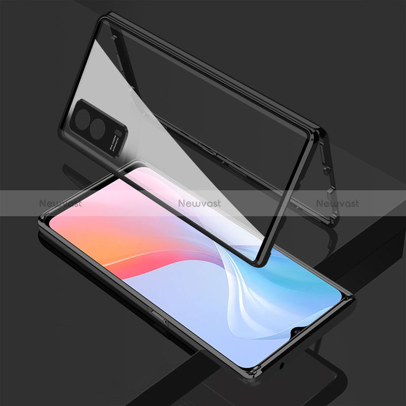 Luxury Aluminum Metal Frame Mirror Cover Case 360 Degrees for Vivo iQOO Z5x 5G