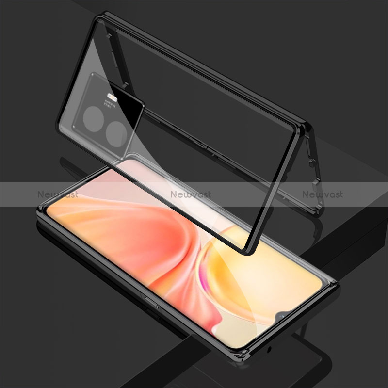 Luxury Aluminum Metal Frame Mirror Cover Case 360 Degrees for Vivo iQOO Z6 Lite 5G