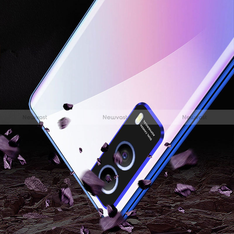 Luxury Aluminum Metal Frame Mirror Cover Case 360 Degrees for Vivo T1x 5G