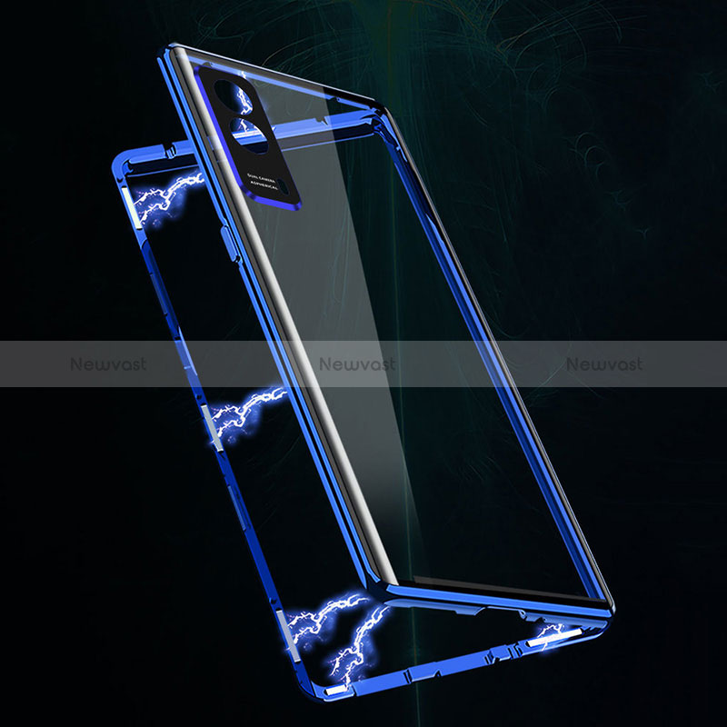 Luxury Aluminum Metal Frame Mirror Cover Case 360 Degrees for Vivo V21e 5G