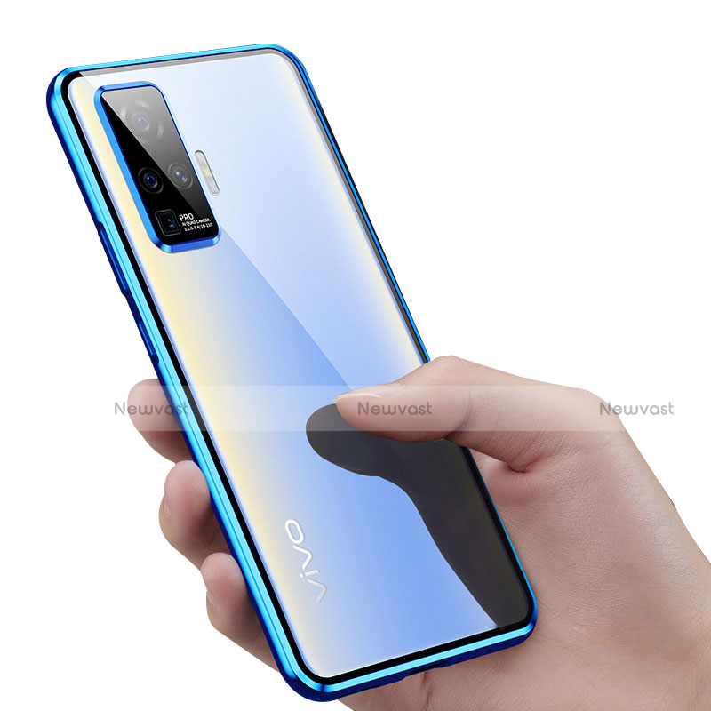 Luxury Aluminum Metal Frame Mirror Cover Case 360 Degrees for Vivo X50 Pro 5G