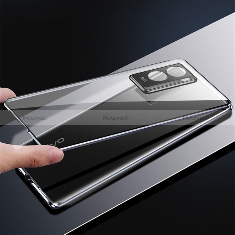 Luxury Aluminum Metal Frame Mirror Cover Case 360 Degrees for Vivo Y55s (2021)