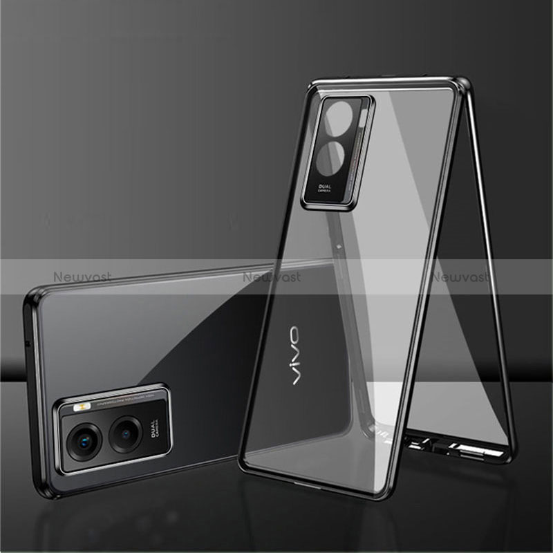 Luxury Aluminum Metal Frame Mirror Cover Case 360 Degrees for Vivo Y55s (2021)