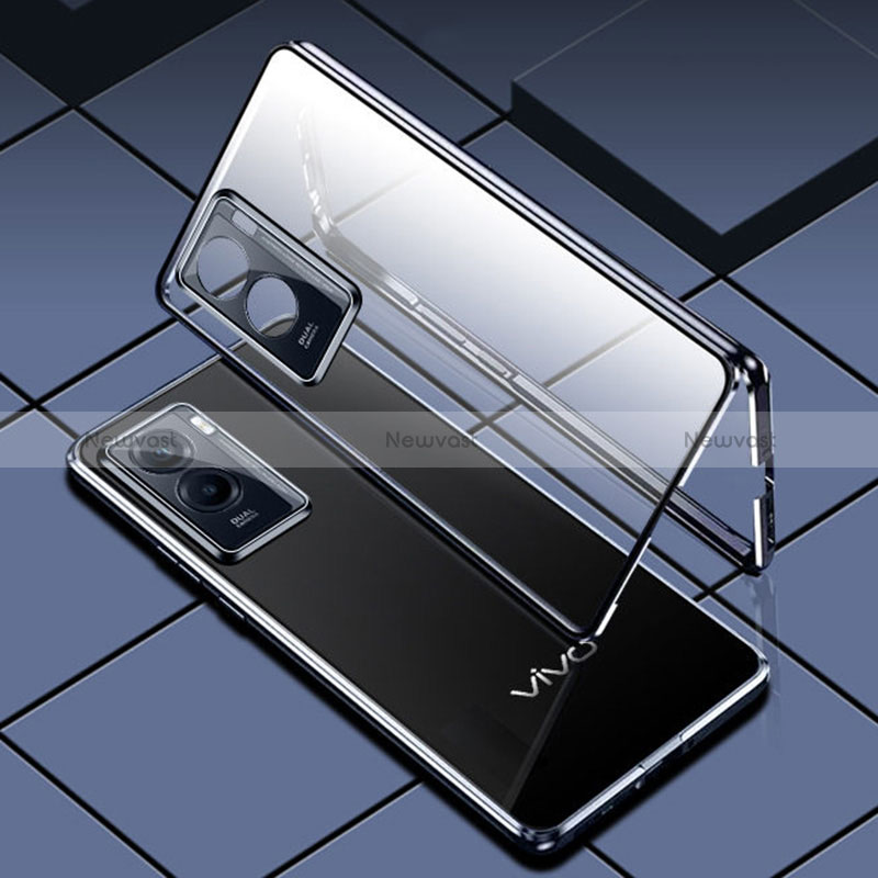 Luxury Aluminum Metal Frame Mirror Cover Case 360 Degrees for Vivo Y72t