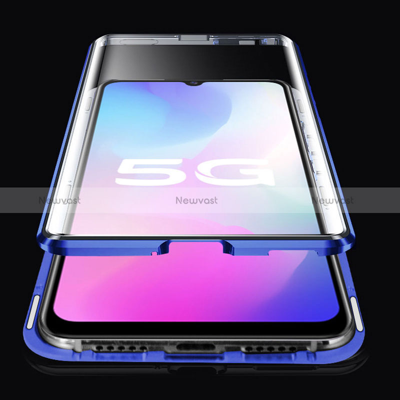 Luxury Aluminum Metal Frame Mirror Cover Case 360 Degrees for Vivo Y73s 5G