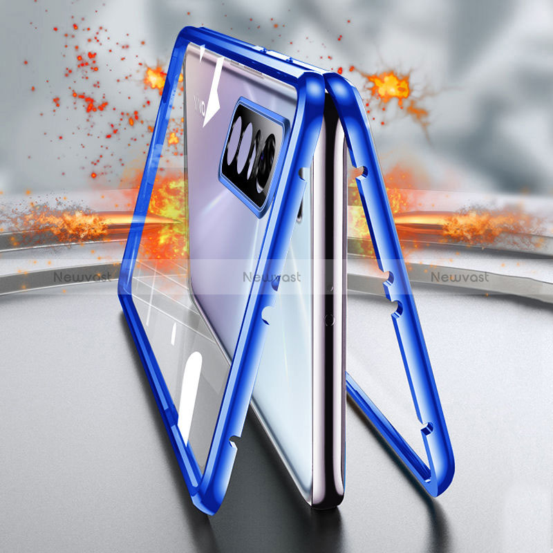 Luxury Aluminum Metal Frame Mirror Cover Case 360 Degrees for Vivo Y73s 5G