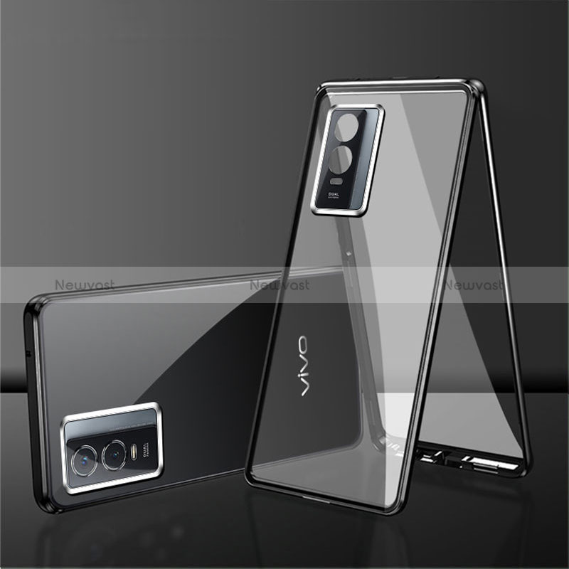 Luxury Aluminum Metal Frame Mirror Cover Case 360 Degrees for Vivo Y74s 5G