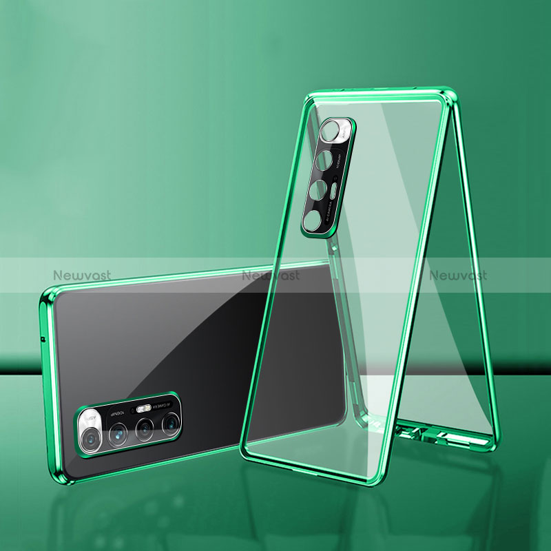 Luxury Aluminum Metal Frame Mirror Cover Case 360 Degrees for Xiaomi Mi 10S 5G Green