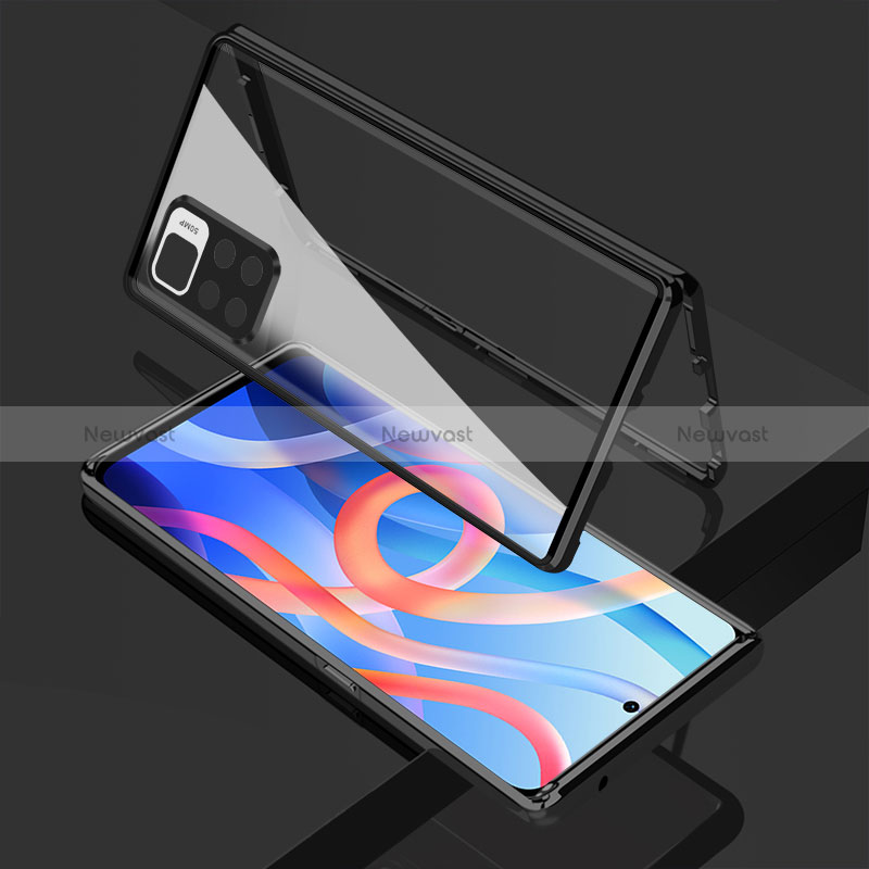 Luxury Aluminum Metal Frame Mirror Cover Case 360 Degrees for Xiaomi Poco M4 Pro 5G