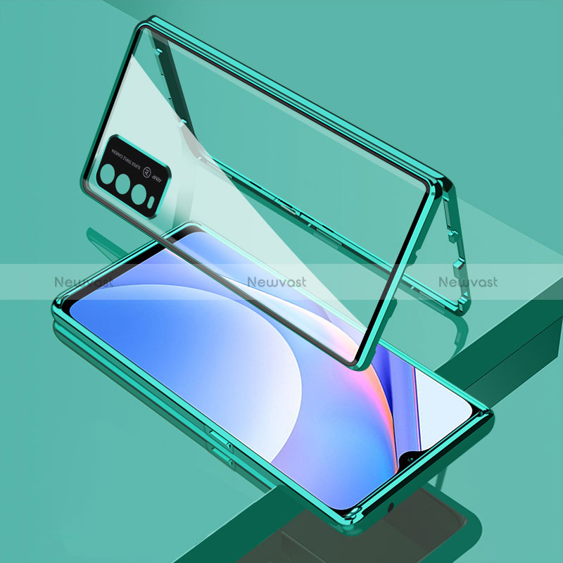 Luxury Aluminum Metal Frame Mirror Cover Case 360 Degrees for Xiaomi Redmi 9 Power